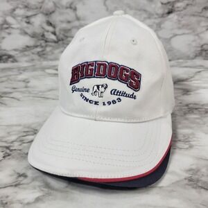 Vintage Big Dogs Embroidered Fitted Hat One Size Fits All White READ DESCRIPTION